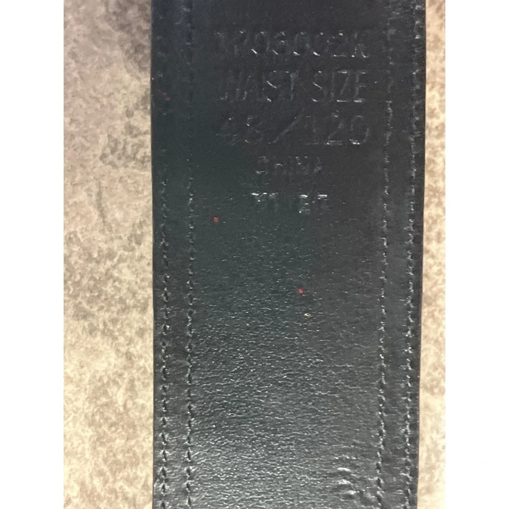 Perry Ellis Mens Reversible Leather Belt‎ Silver Buckle Size 48 120 Brown Black